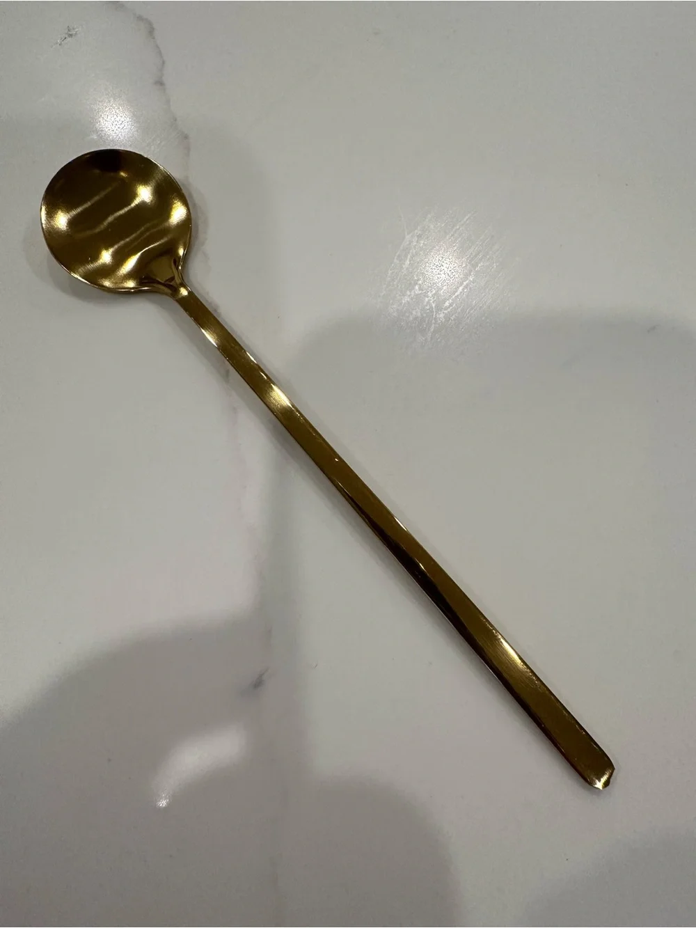 Gold Stainless Steel Long-Handled Coffee Spoons - Set of 4